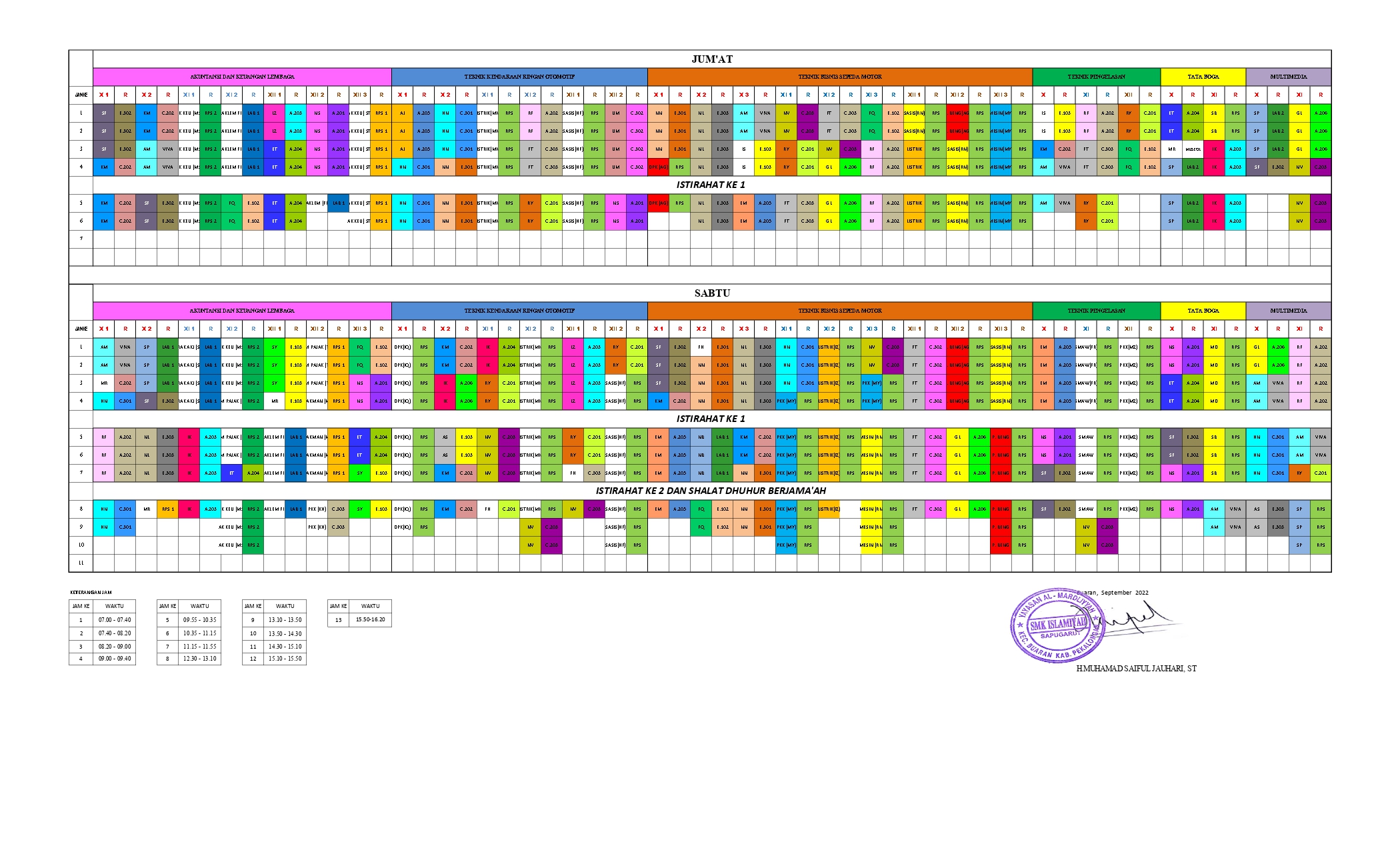 JADWAL PELAJARAN 2022_2023